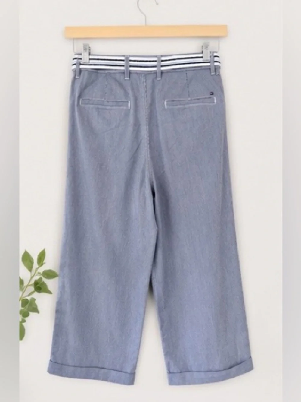 Tommy Hilfiger Sag Harbor Striped Cropped Wide Leg Pants NWT Size 4 - Picture 3 of 6